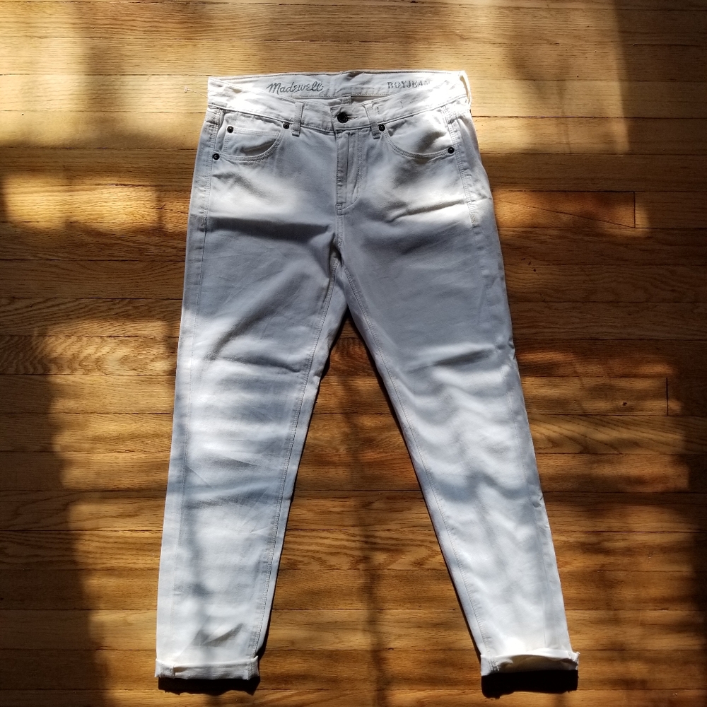 Madewell Boyfriend Jeans (Off-white/cream color)